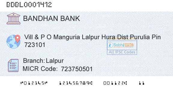 Bandhan Bank Limited LalpurBranch 