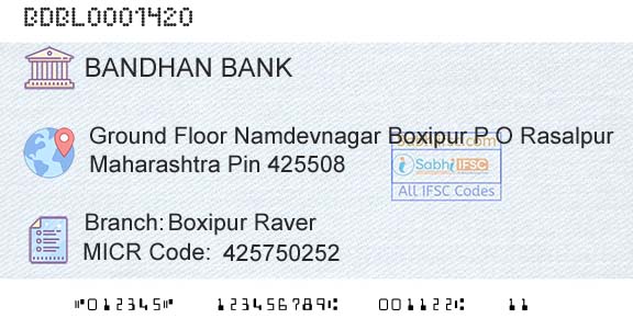 Bandhan Bank Limited Boxipur RaverBranch 
