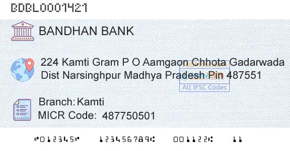 Bandhan Bank Limited KamtiBranch 