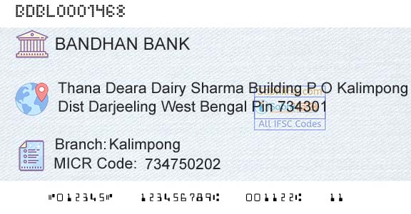 Bandhan Bank Limited KalimpongBranch 