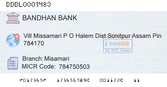 Bandhan Bank Limited MisamariBranch 