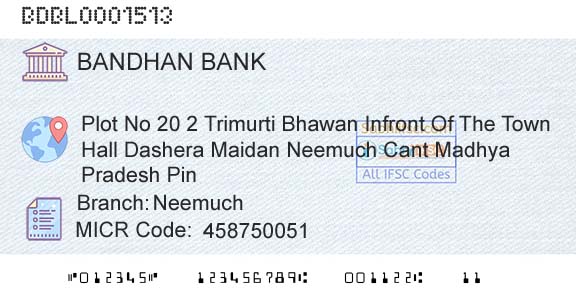 Bandhan Bank Limited NeemuchBranch 