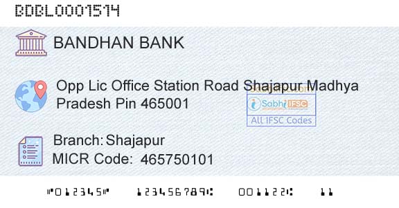Bandhan Bank Limited ShajapurBranch 