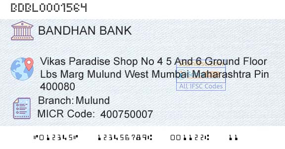 Bandhan Bank Limited MulundBranch 