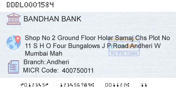 Bandhan Bank Limited AndheriBranch 