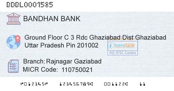 Bandhan Bank Limited Rajnagar GaziabadBranch 