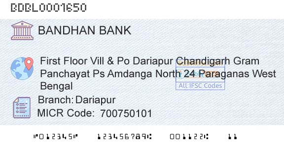 Bandhan Bank Limited DariapurBranch 