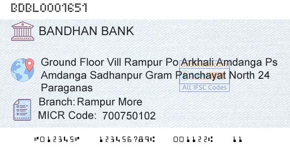 Bandhan Bank Limited Rampur MoreBranch 