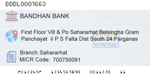 Bandhan Bank Limited SahararhatBranch 