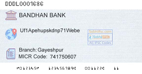 Bandhan Bank Limited GayeshpurBranch 