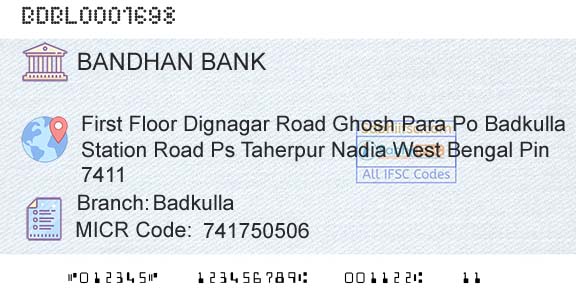 Bandhan Bank Limited BadkullaBranch 