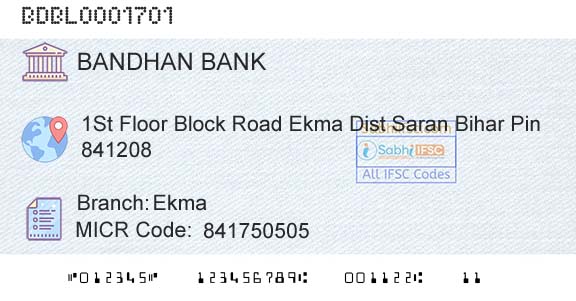 Bandhan Bank Limited EkmaBranch 