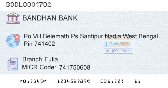 Bandhan Bank Limited FuliaBranch 