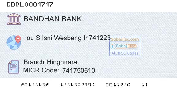 Bandhan Bank Limited HinghnaraBranch 