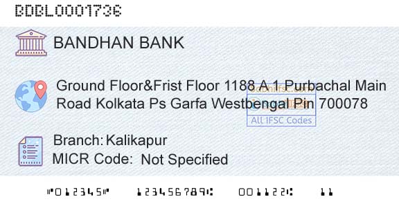 Bandhan Bank Limited KalikapurBranch 