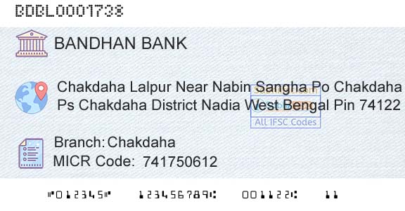 Bandhan Bank Limited ChakdahaBranch 