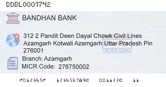 Bandhan Bank Limited AzamgarhBranch 