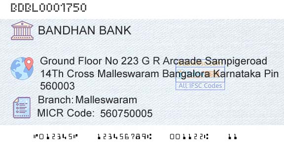 Bandhan Bank Limited MalleswaramBranch 