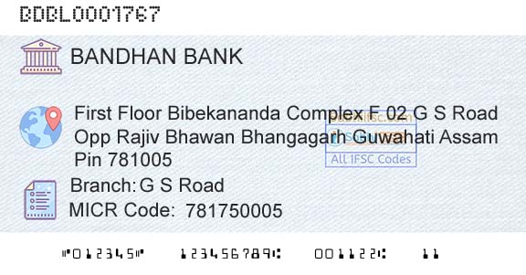 Bandhan Bank Limited G S RoadBranch 