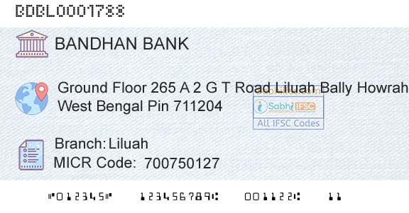 Bandhan Bank Limited LiluahBranch 