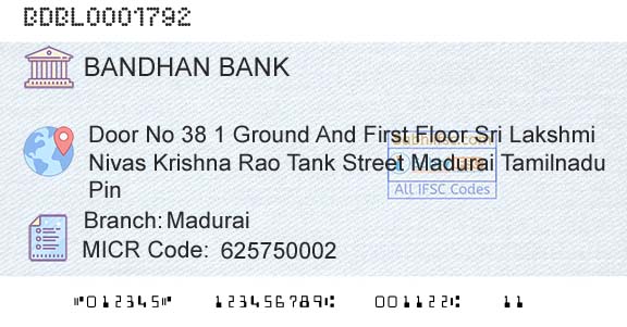 Bandhan Bank Limited MaduraiBranch 