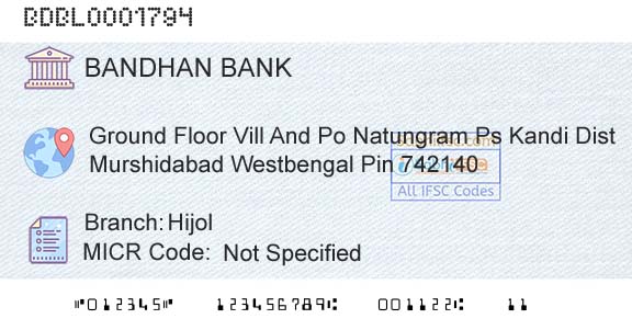 Bandhan Bank Limited HijolBranch 