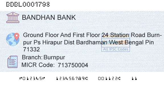 Bandhan Bank Limited BurnpurBranch 