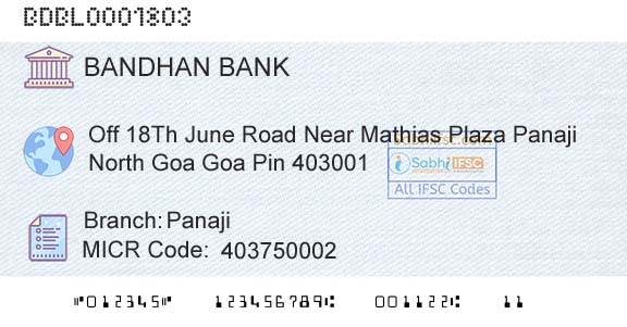 Bandhan Bank Limited PanajiBranch 