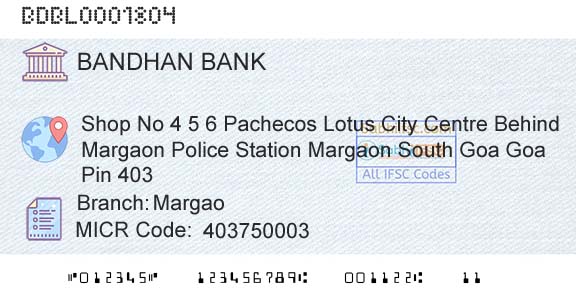 Bandhan Bank Limited MargaoBranch 