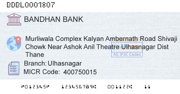 Bandhan Bank Limited UlhasnagarBranch 