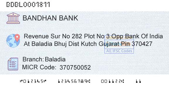 Bandhan Bank Limited BaladiaBranch 