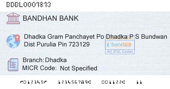 Bandhan Bank Limited DhadkaBranch 