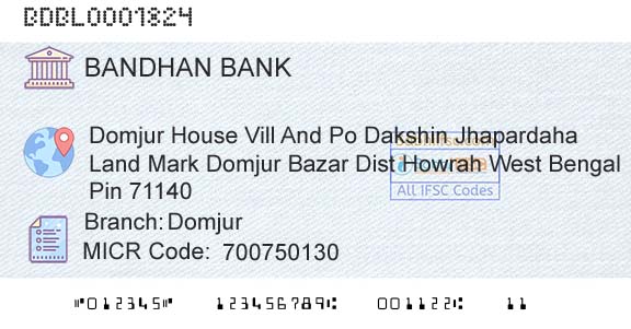 Bandhan Bank Limited DomjurBranch 