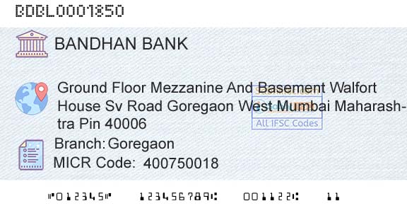 Bandhan Bank Limited GoregaonBranch 