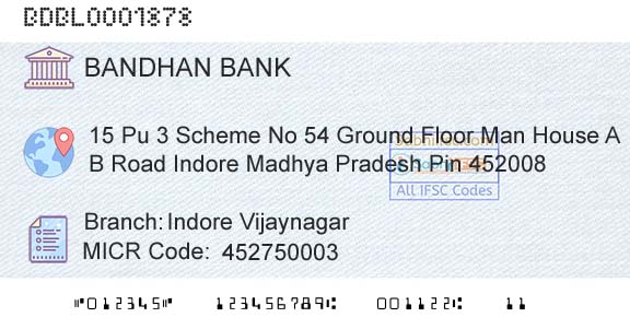 Bandhan Bank Limited Indore VijaynagarBranch 