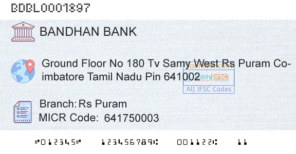 Bandhan Bank Limited Rs PuramBranch 