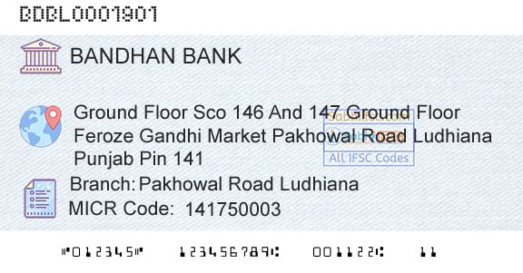 Bandhan Bank Limited Pakhowal Road LudhianaBranch 