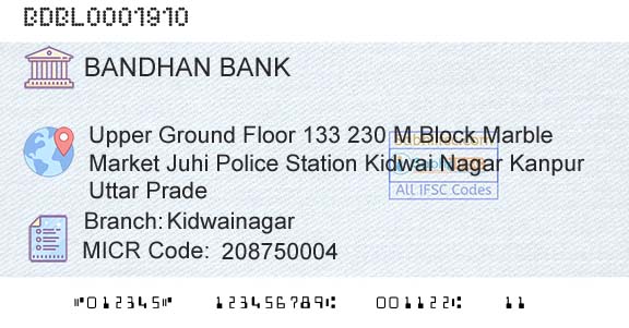 Bandhan Bank Limited KidwainagarBranch 