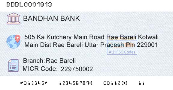 Bandhan Bank Limited Rae BareliBranch 