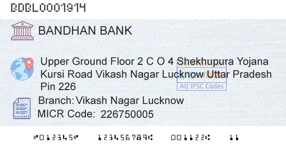 Bandhan Bank Limited Vikash Nagar LucknowBranch 