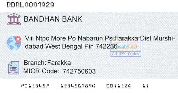Bandhan Bank Limited FarakkaBranch 