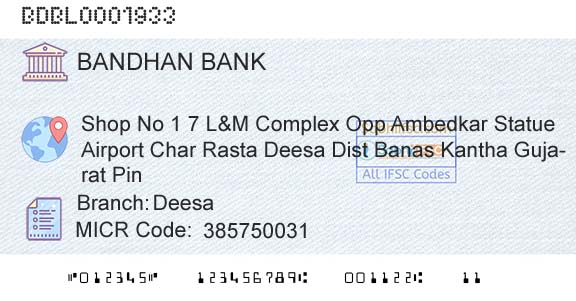 Bandhan Bank Limited DeesaBranch 