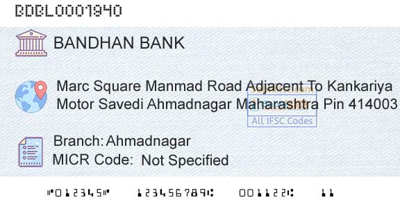 Bandhan Bank Limited AhmadnagarBranch 
