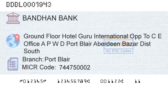 Bandhan Bank Limited Port BlairBranch 