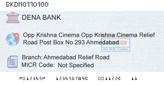 Dena Bank Ahmedabad Relief RoadBranch 