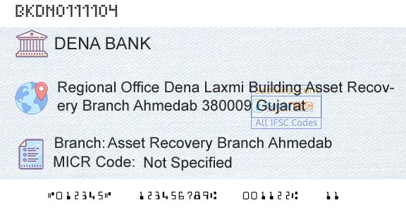 Dena Bank Asset Recovery Branch AhmedabBranch 