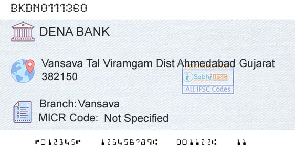 Dena Bank VansavaBranch 