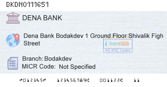 Dena Bank BodakdevBranch 