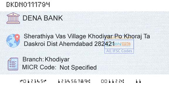 Dena Bank KhodiyarBranch 