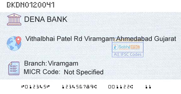 Dena Bank ViramgamBranch 